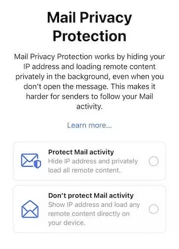 iOS 15 aperçu mail privacy