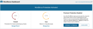 Interface du plugin Wordfence sur WordPress